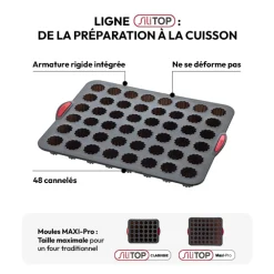 5five Moule 48 cannelés silicone- Noir,rouge