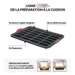 5five Moule 24 financiers silicone- Noir,rouge