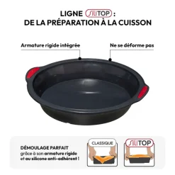 5five Moule à manqué silicone 25cm- Noir,rouge