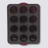 5five Moule 12 muffins silicone- Noir,rouge