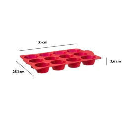 5five Moule 12 muffins silicone- Rouge