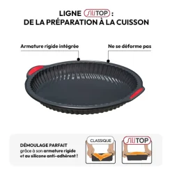 5five Moule à tarte 26cm silicone- Noir,rouge