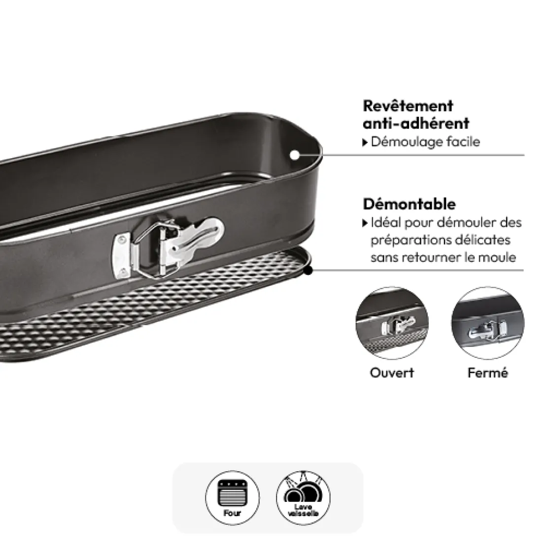 5five Moule cake démontable métal, 31cm