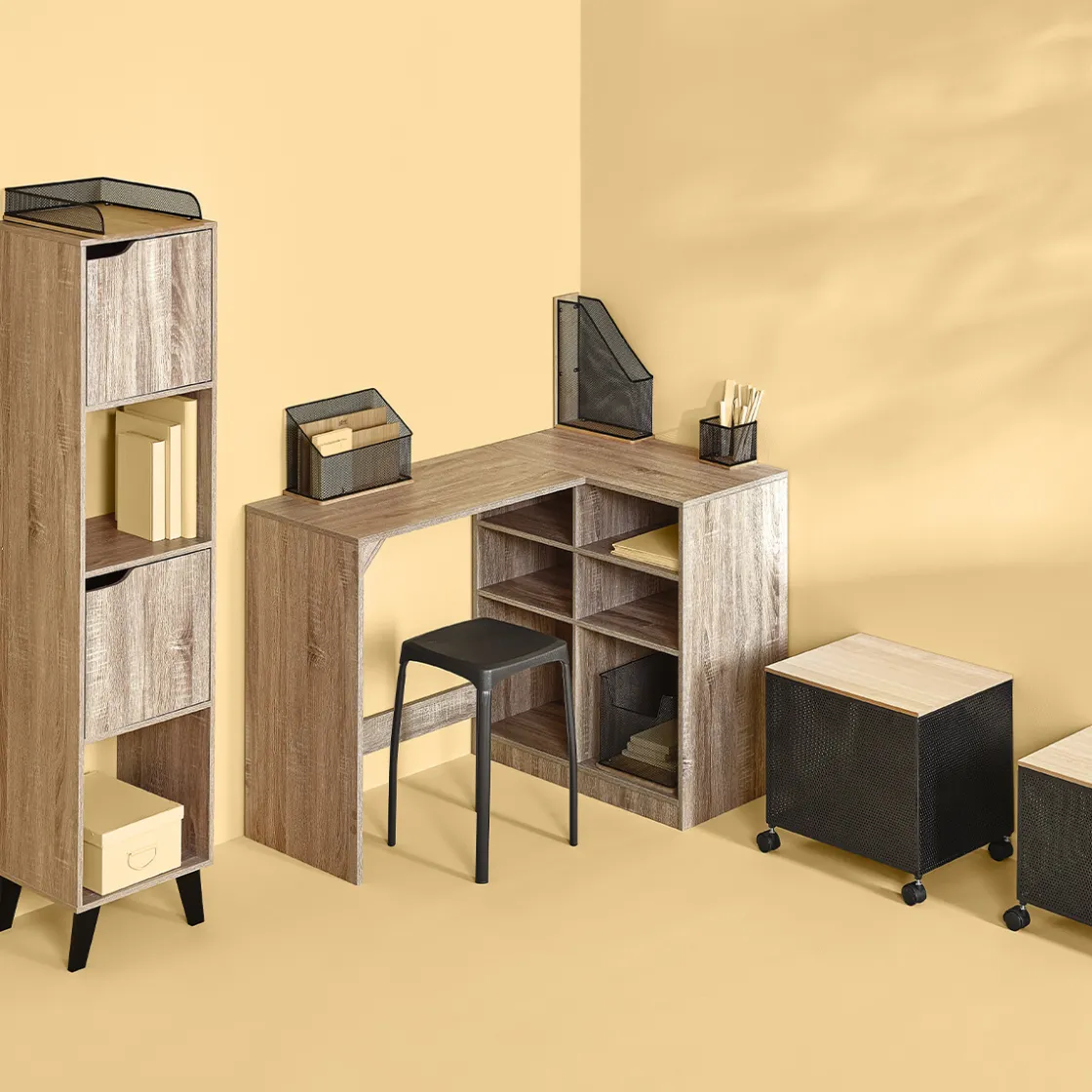 5five Organiseur de bureau - Bambou, noir