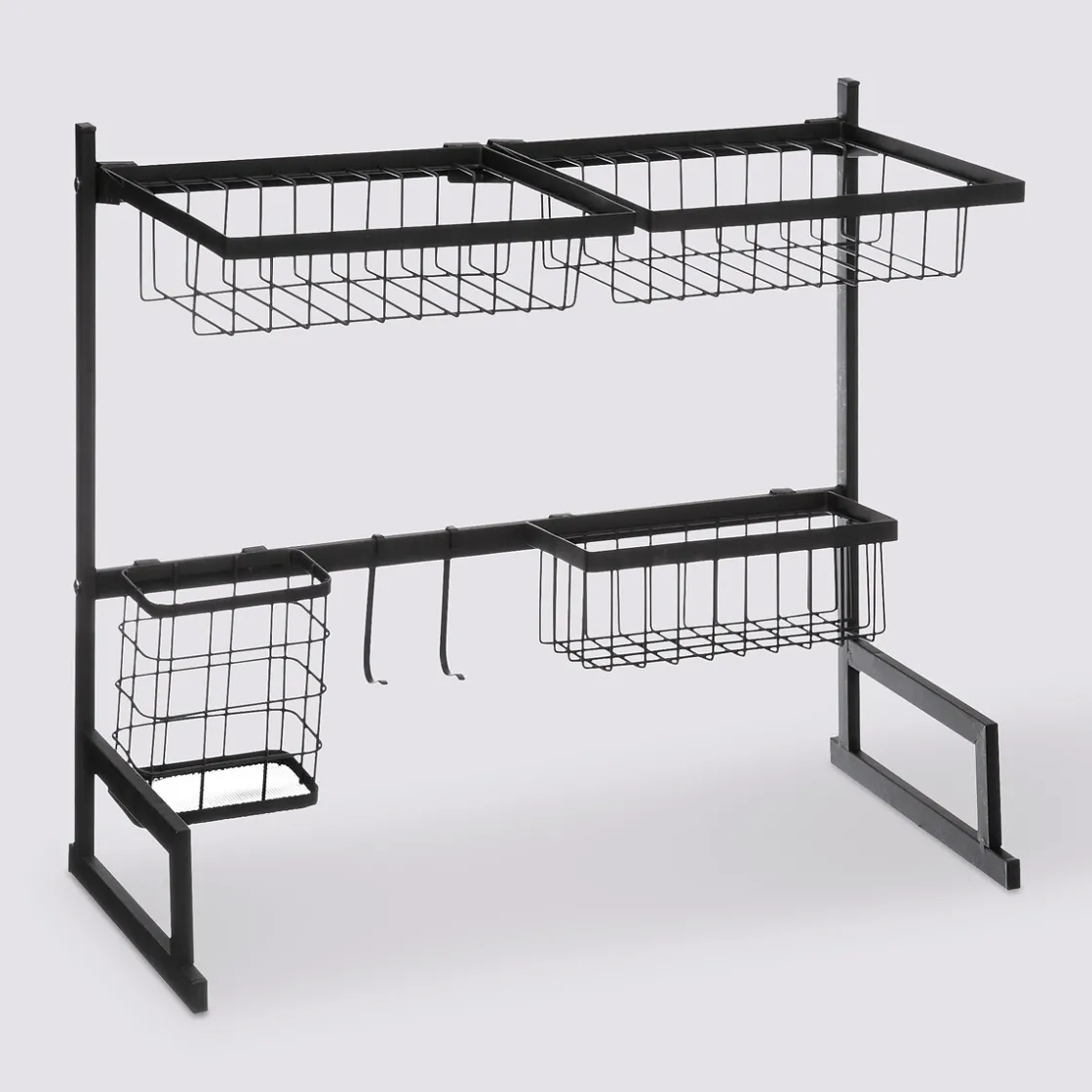 5five Organiseur d'évier égouttoir en métal, Noir