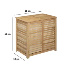 5five Panier à linge double 50L, Bambou