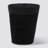 5five Panier à linge double 40L, Noir