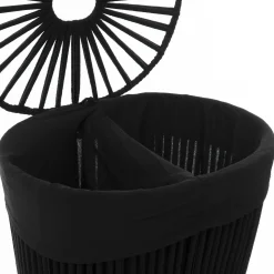 5five Panier à linge double 40L, Noir