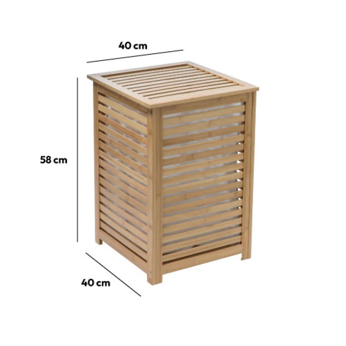 5five Panier à linge 65L, Bambou