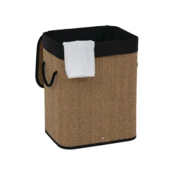 5five Panier à linge 60L, Bambou et noir