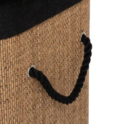 5five Panier à linge 60L, Bambou et noir