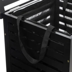 5five Panier à linge 65L, Bambou noir