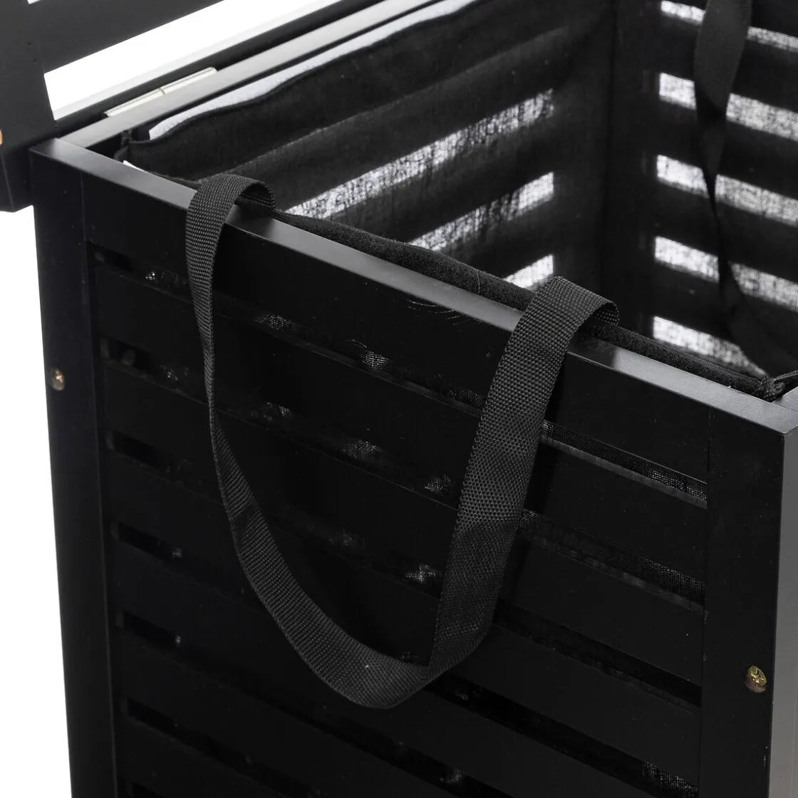 5five Panier à linge 65L, Bambou noir