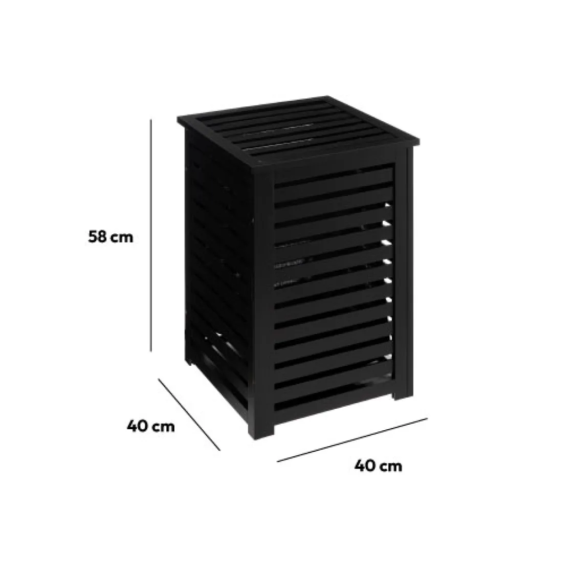 5five Panier à linge 65L, Bambou noir