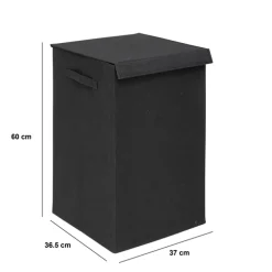 5five Panier à linge 74L, Noir