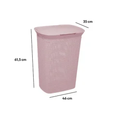 5five Panier à linge plastique 57L, Rose