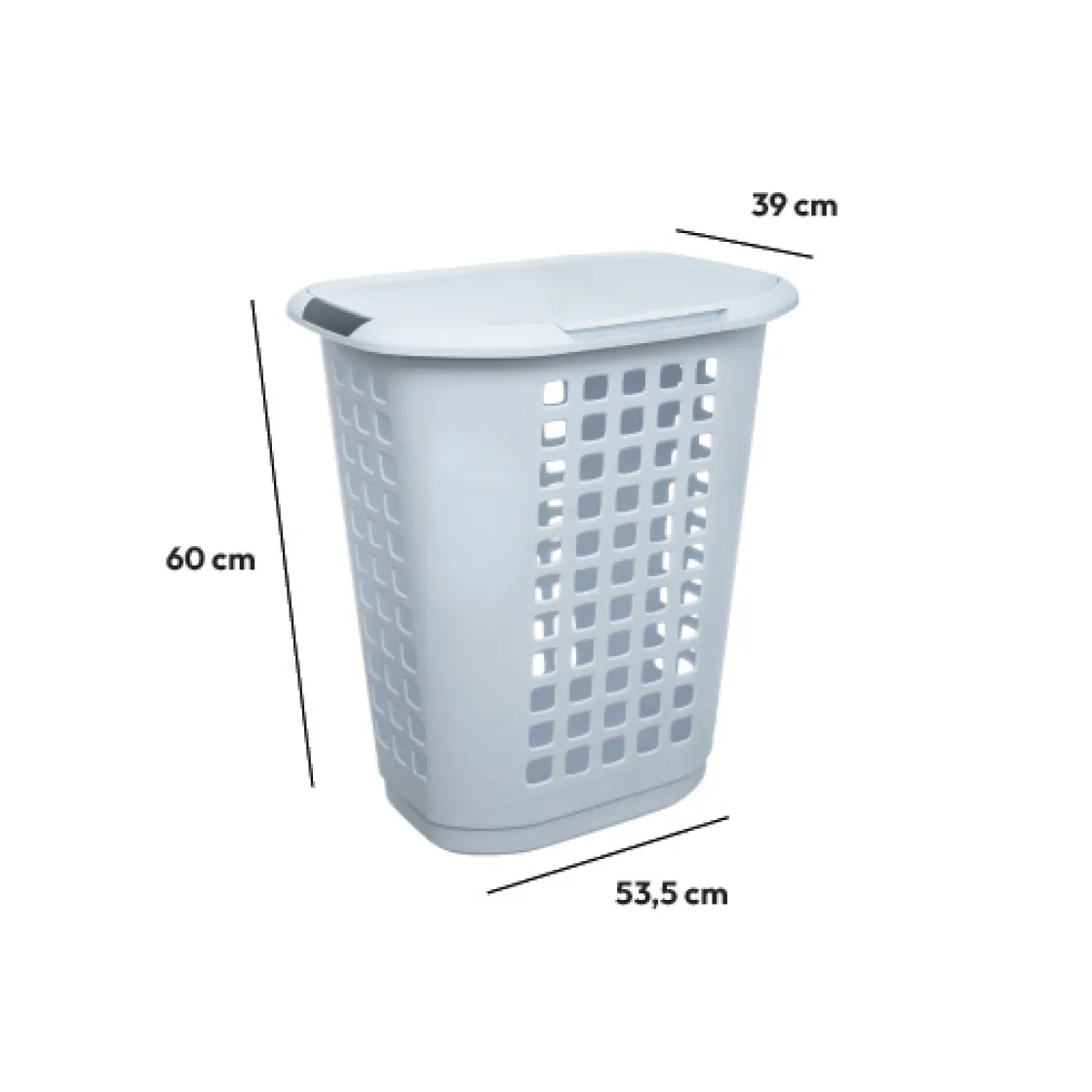 5five Panier à linge plastique 63L, Blanc