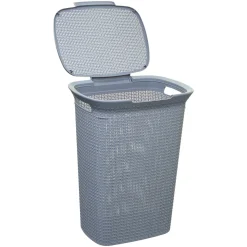5five Panier à linge plastique 57L, Gris