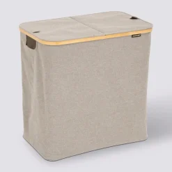 5five Panier à linge pliable double 80L, Gris