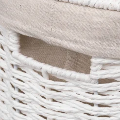 5five Panier à linge rond 40L, Blanc