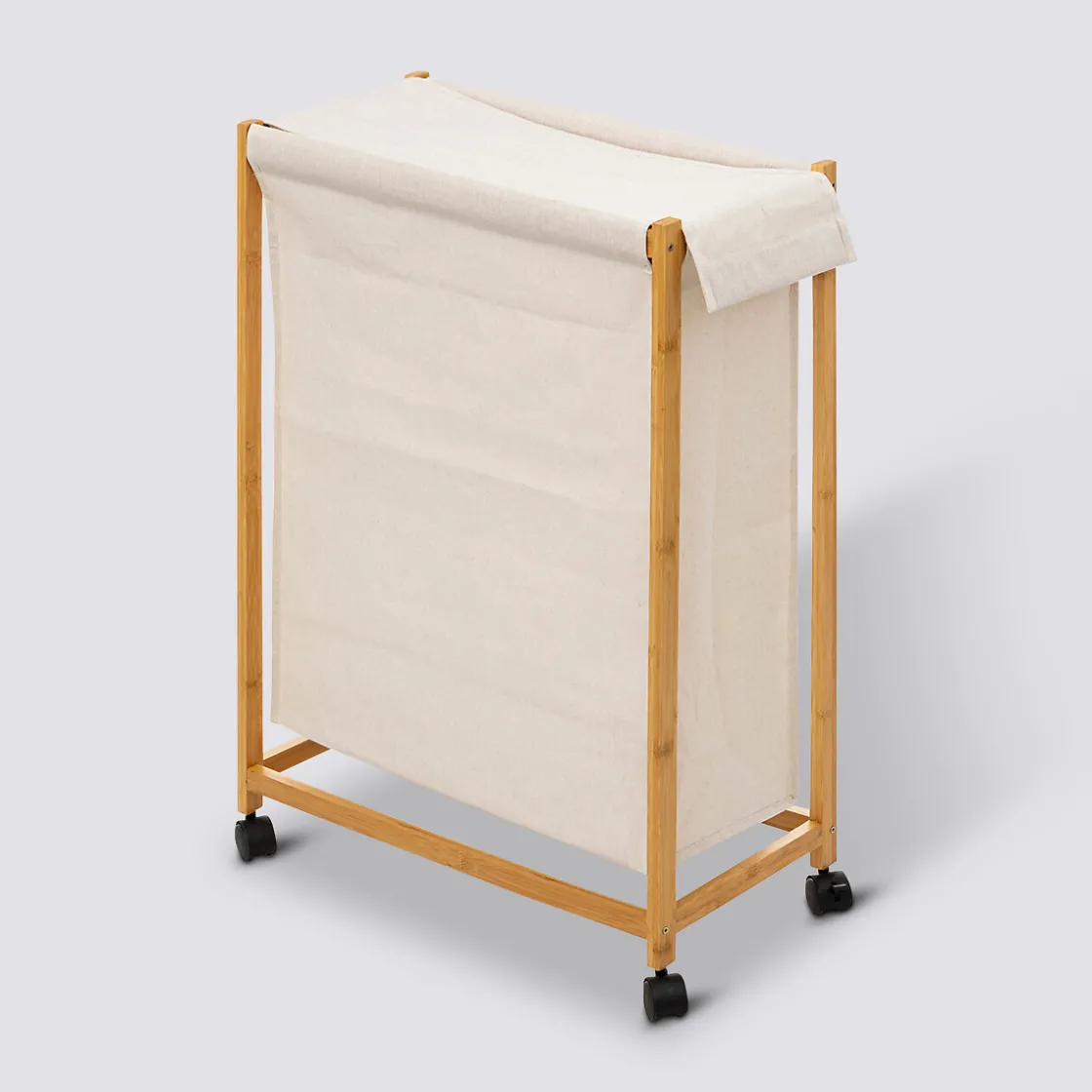 5five Panier à linge roulette 52L, Beige