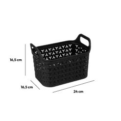 5five Panier ajouré plastique 4L, Noir