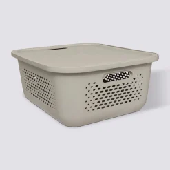 5five Panier avec couvercle 13,9L, Lin