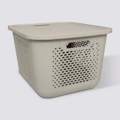 5five Panier avec couvercle 19,6L, Lin