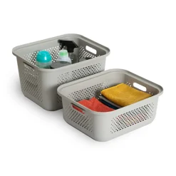 5five Panier avec couvercle 19,6L, Lin