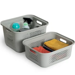 5five Panier avec couvercle 19,6L, Lin