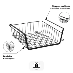 5five Panier de rangement à suspendre 31,5cm, Noir