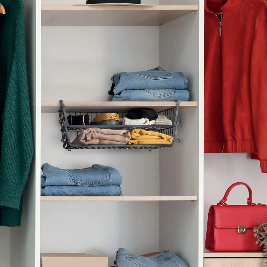 5five Panier de rangement à suspendre 51,5cm, Noir