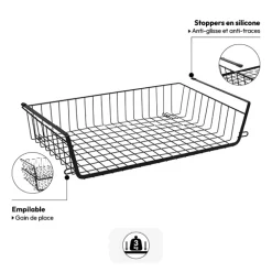 5five Panier de rangement à suspendre 51,5cm, Noir