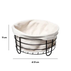 5five Panier en acier 25cm - Beige, Noir