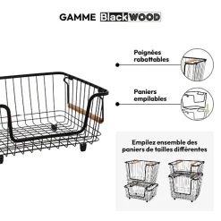 5five Panier en métal empilable, Moyen format