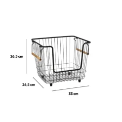 5five Panier en métal empilable, Grand format