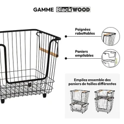 5five Panier en métal empilable, Grand format