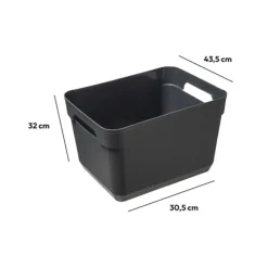 5five Panier en plastique grand modèle, Gris