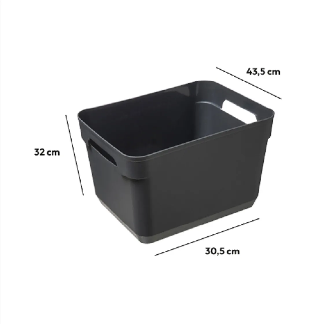 5five Panier en plastique grand modèle, Gris