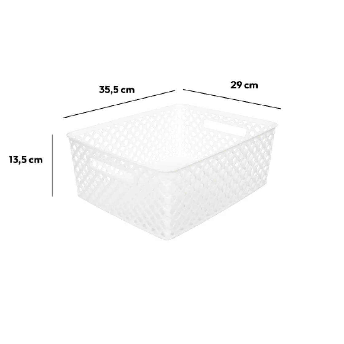 5five Panier en plastique 11L, Blanc