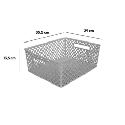 5five Panier en plastique 11L, Gris