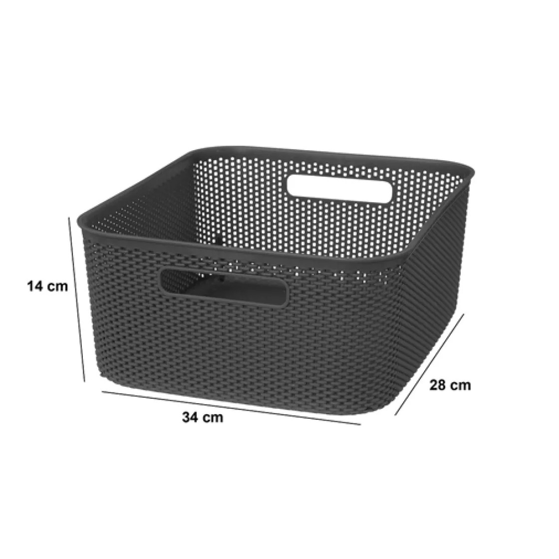 5five Panier en plastique 11L, Gris anthracite