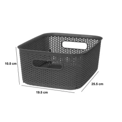 5five Panier en plastique 4L, Gris anthracite