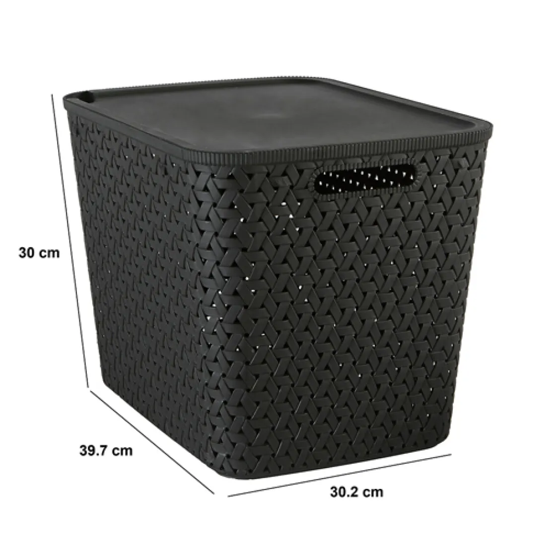 5five Panier en plastique 28L, Noir