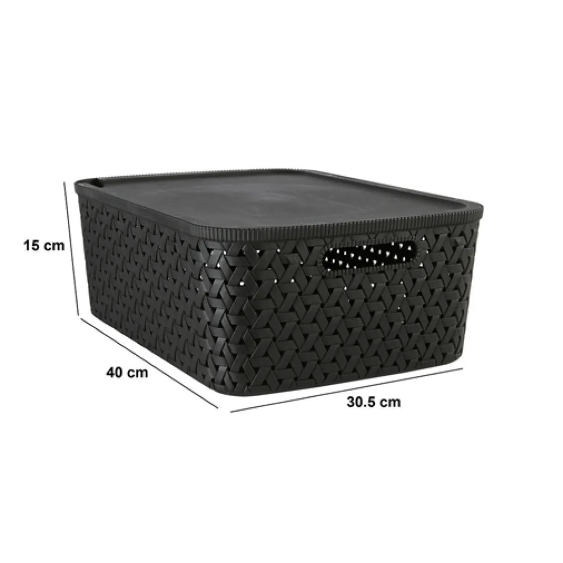 5five Panier en plastique 15L, Noir