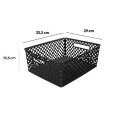 5five Panier en plastique 11L, Noir