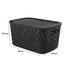 5five Panier en plastique 6,7L, Noir