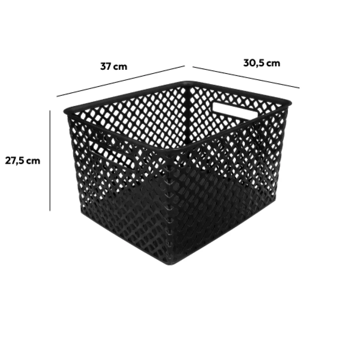 5five Panier en plastique 19L, Noir