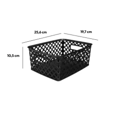 5five Panier en plastique 4L, Noir