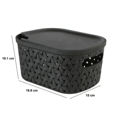 5five Panier en plastique 2,3L, Noir